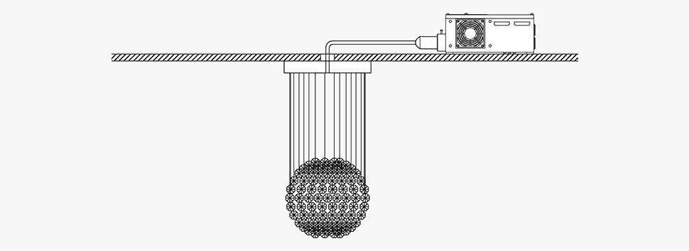 Bright plastic fiber optic chandelier