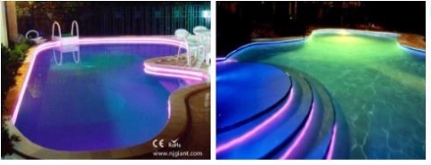 rgbw side glow fiber optic pool light